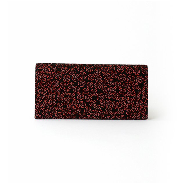 Premium Japanese Deerskin Leather Long Wallet with Urushi Lacquer - Rose & Gray Black | Handcrafted in Japan | Elegant & Durable for Everyday Use, Travel & Gifts