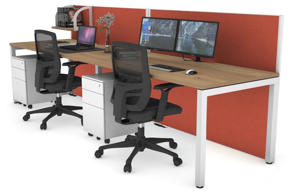 Horizon Quadro 2 Person Office Workstation with Square Legs - 1800L x 800W Dimensions, Cable Management Scallop - Perfect for Shared Workspaces & Collaborative Office Environments