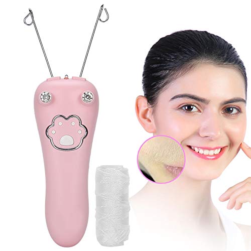 Electric Threading Epilator for Women - Cordless Facial & Body Hair Remover - Rechargeable Painless Hair Threading Device - Pink | Perfect for Eyebrows, Upper Lip, Chin & Bikini Line at Home or Travel