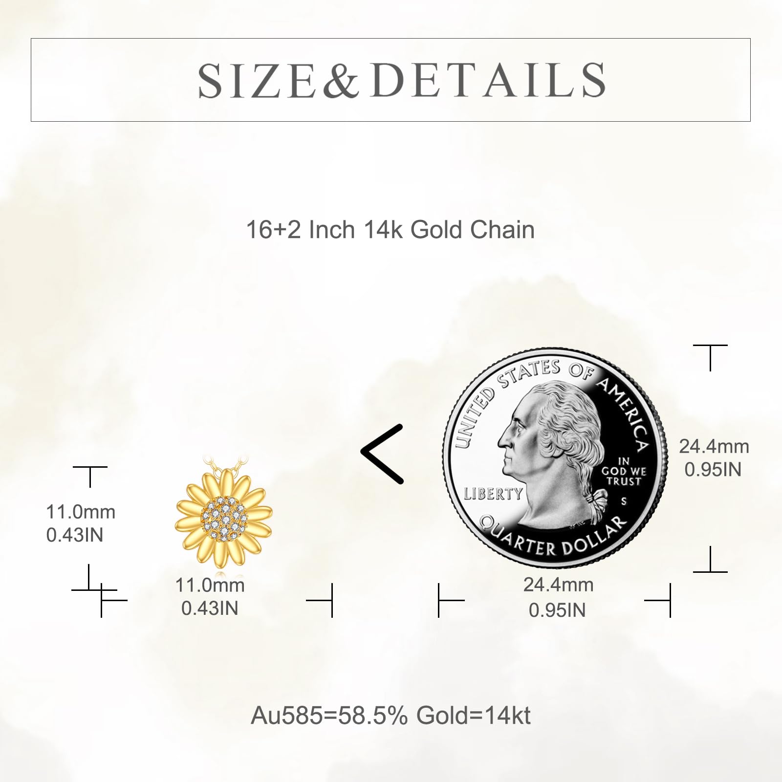 14K Solid Gold Daisy Necklace for Women - Elegant Flower Pendant Jewelry Gift for Birthday, Anniversary & Valentine's Day | Perfect for Everyday Wear, Date Nights & Special Occasions