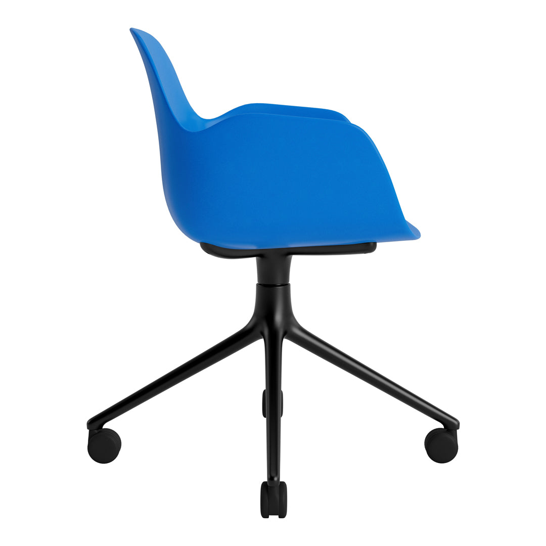 Modern Form Armchair with 4-Wheel Swivel Base - Ergonomic Office Chair for Home & Workspace - Perfect for Desks, Living Rooms, and Study Areas