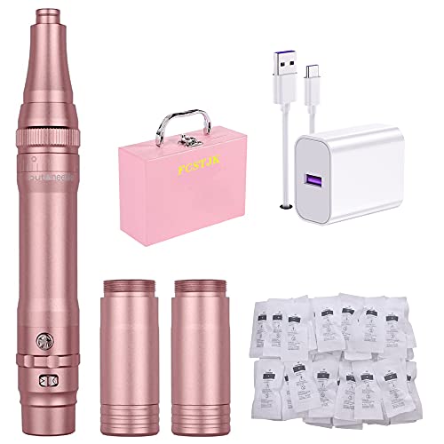 Professional Wireless Permanent Makeup Machine for Microshading & Ombre Powder Brows - Includes 2 Batteries & 20pcs 1RL Needles - Perfect for Eyebrow Tattoo, Lip Blushing & Microblading - Salon & Home Use Beauty Supplies