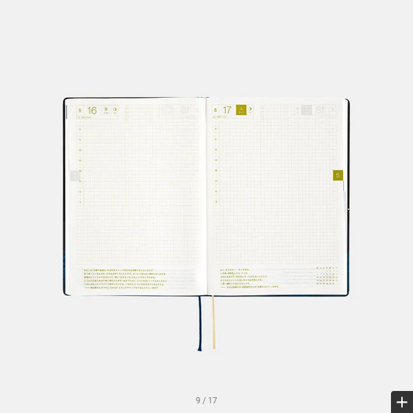 Hobonichi Techo 2025 Planner - A5 Size English Edition | January Start, Monday Start | Daily Planner with Crescent Moon Design by Hiroko Kubota | Perfect for Journaling, Scheduling & Productivity