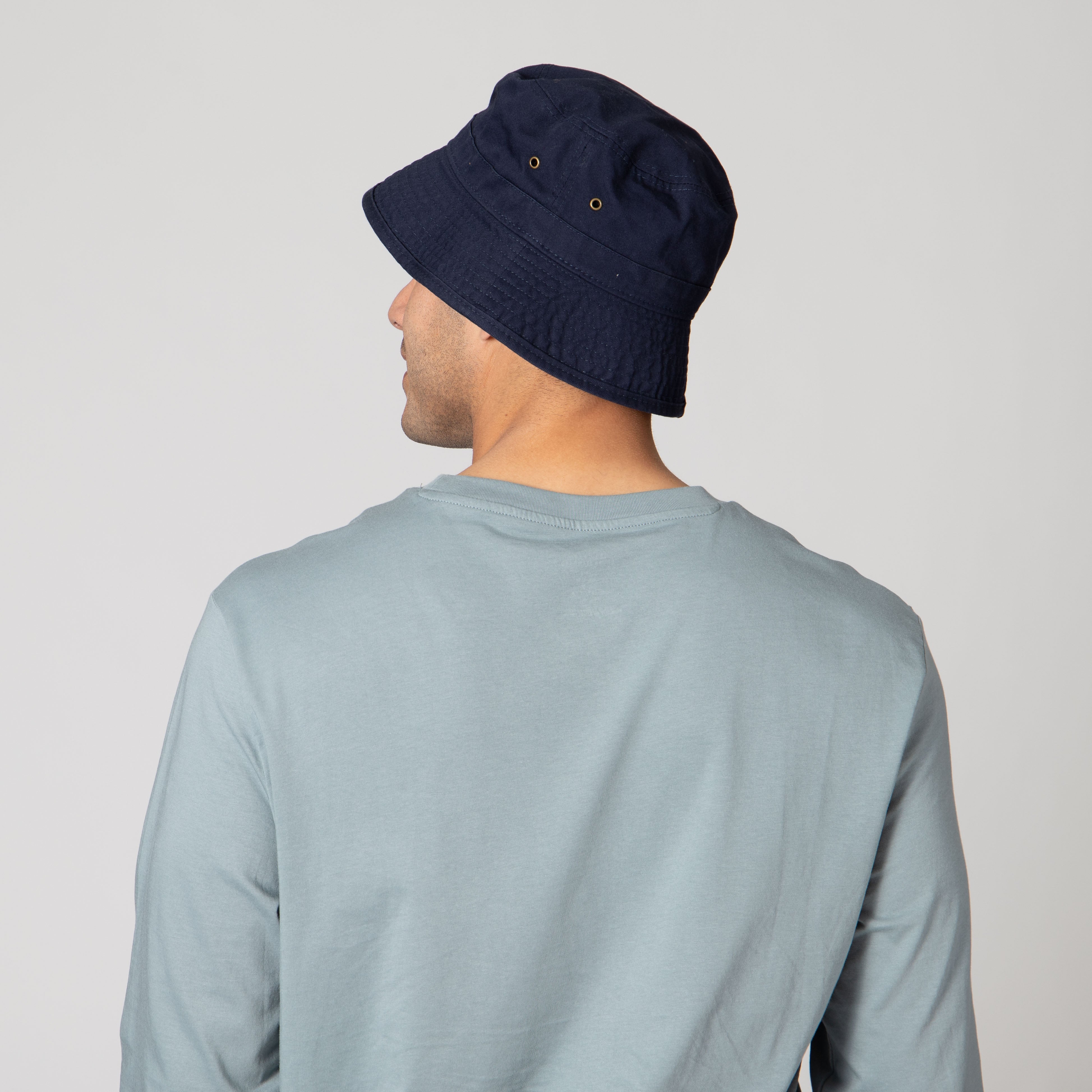Men's Washed Cotton Bucket Hat with Side Grommets - Breathable Sun Protection for Outdoor Activities, Hiking, and Beach Vacations