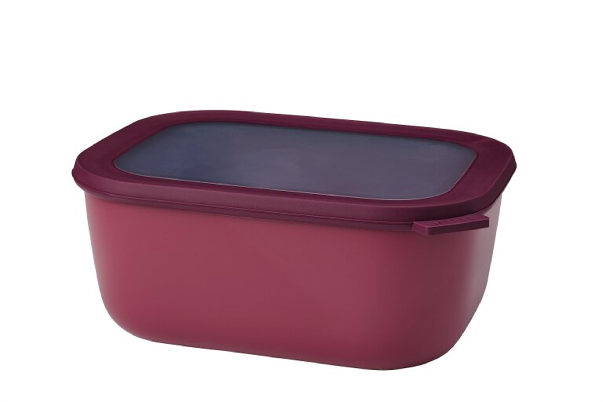 Mepal Cirqula 3000ml / 101oz Circular Rectangular Food Storage Container with Transparent Lid | Microwave & Dishwasher Safe | Airtight Meal Prep & Serving Dish | Nordic Berry Design | Made in Holland | Perfect for Kitchen Organization, Leftovers & Picnics