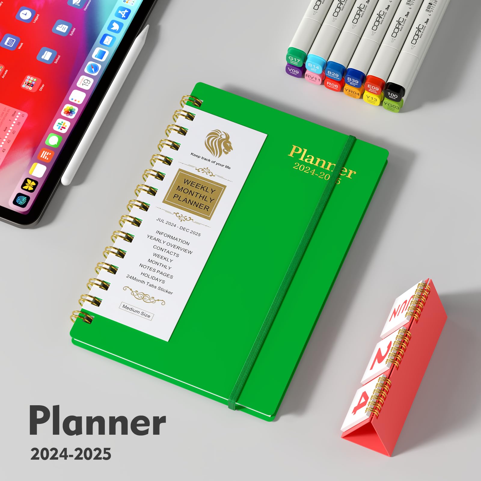 2024-2025 Academic Planner - Weekly & Monthly Organizer with Tabs and Stickers | 18-Month Planner from July 2024 to December 2025 | 5.6