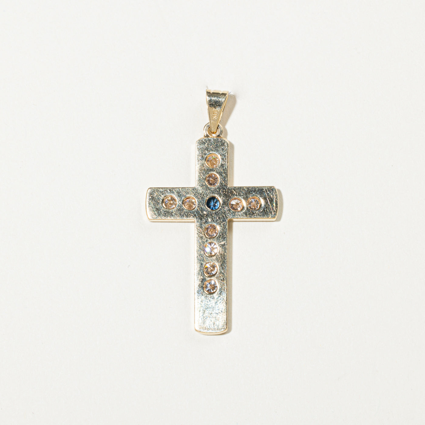 1.67ctw Diamond & Sapphire Cross Pendant Necklace - 0.48ct Genuine Gemstone Jewelry for Women - Perfect for Church, Weddings & Special Occasions