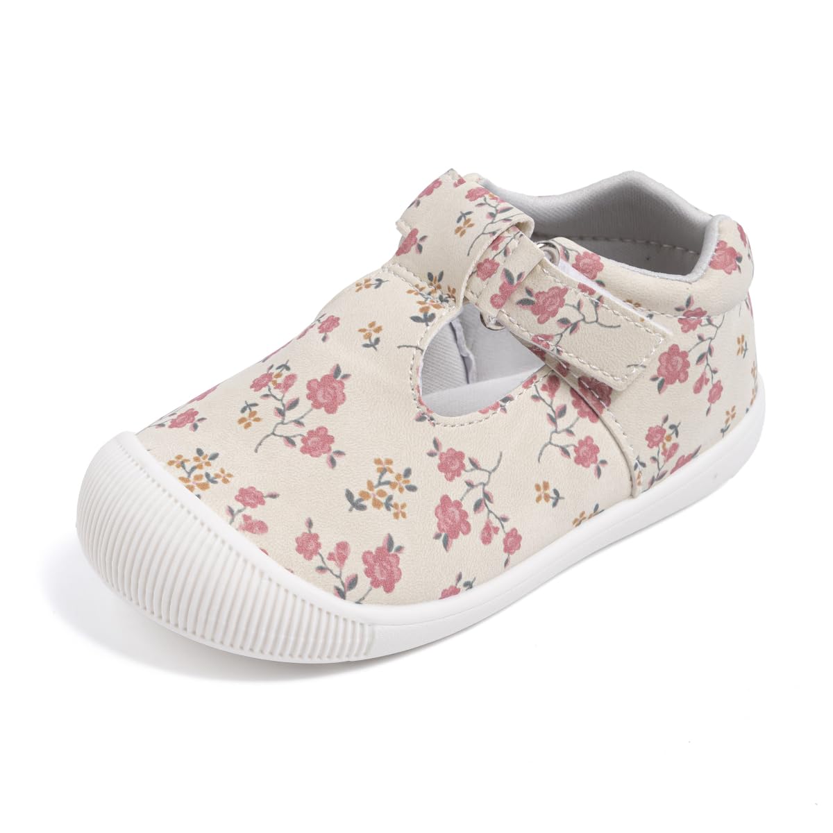 Meckior Baby Girls First Walking Shoes - Non-Slip Mary Jane T-Strap Toddler Shoes with Anti-Collision Toe | Lightweight Summer Dress Shoes for Weddings, Parties & Special Occasions