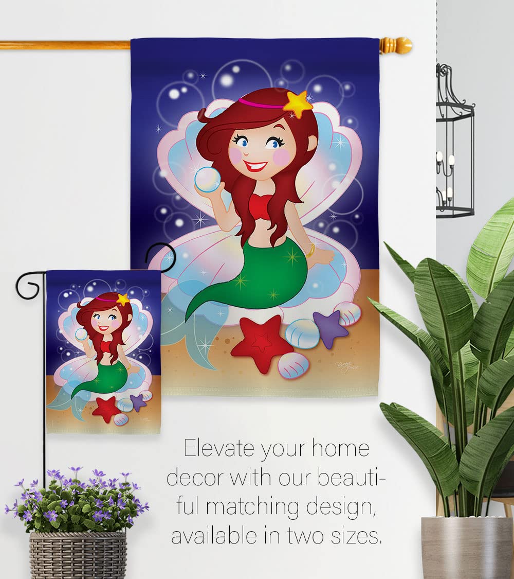 Mermaid Garden Flag Set - Coastal Decor for Outdoor Summer Yard