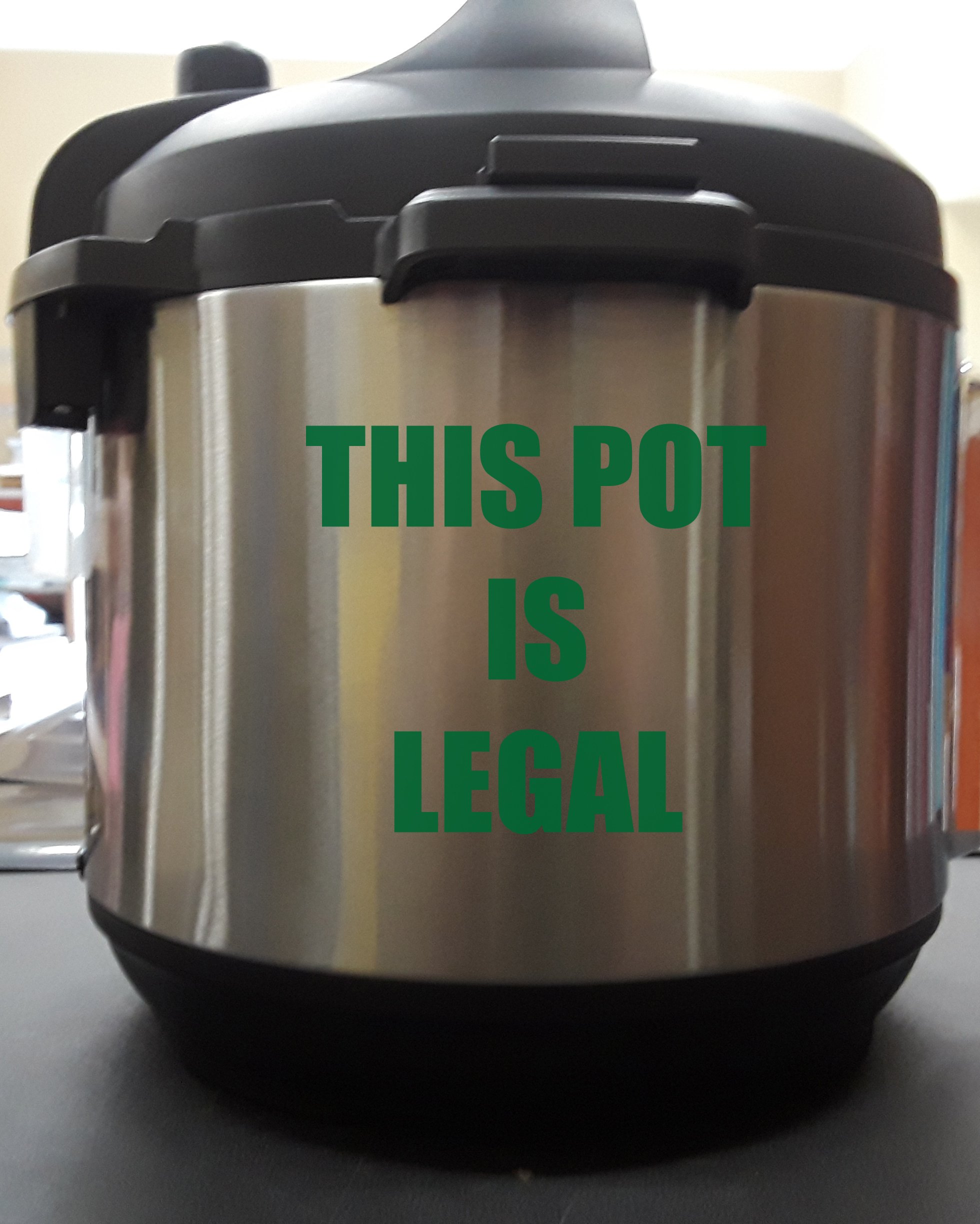 Legal Green 5 Inch Vinyl Decal Sticker for Pressure Cooker - Perfect for Kitchen Appliances & Home Decor