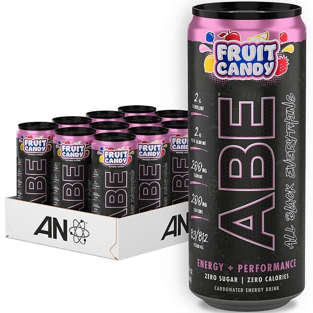 Applied Nutrition ABE Energy + Performance Drink - Fruit Candy Flavor, 12 x 330ml Cans | Boost Energy & Focus for Workouts, Gaming & Active Lifestyles