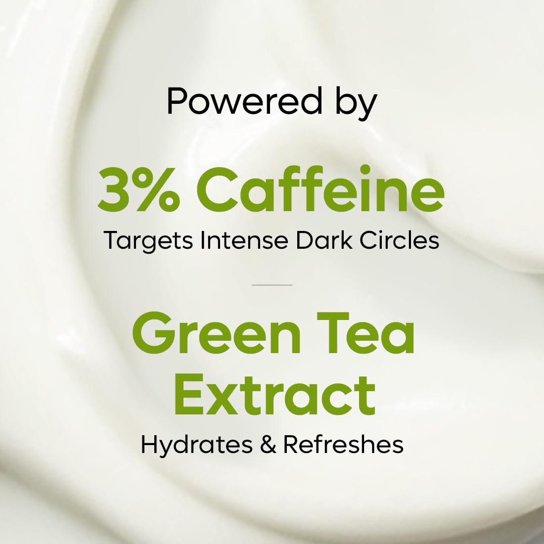 mCaffeine Green Tea Under Eye Cream for Dark Circles & Wrinkles - 3% Caffeine, 1.5% Vitamin C & Peptides - Reduces Puffiness & Fine Lines - Cooling Gel with Roller Applicator - 15ml - Perfect for Morning & Night Skincare Routine for Men & Women