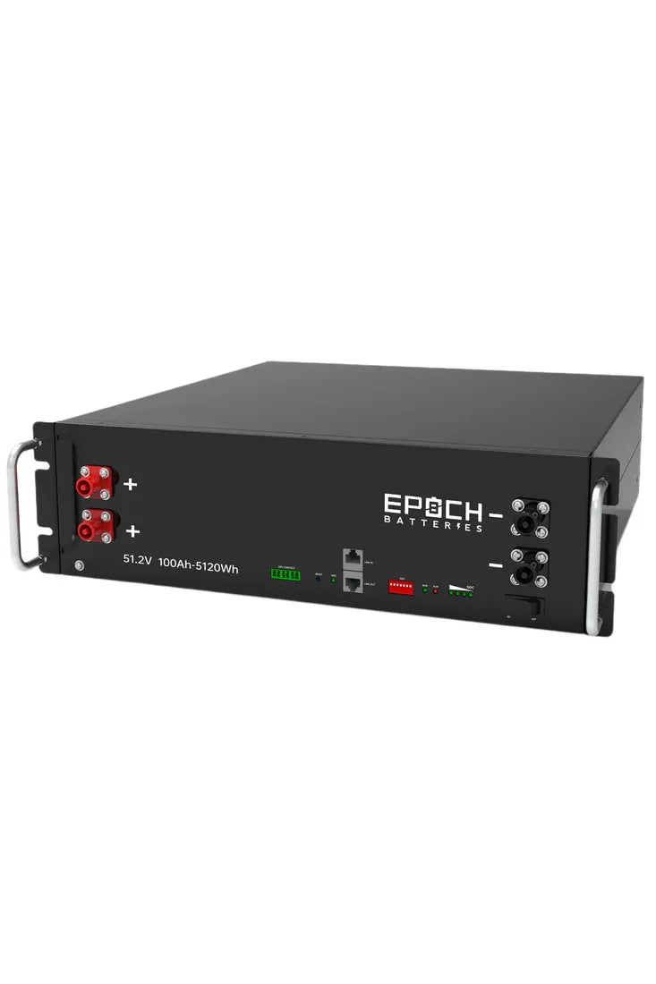 48V 100Ah 5.12kWh Self-Heating Lithium Battery for Server Rack - Epoch Batteries | Reliable Power Backup for Data Centers, Telecom & Solar Storage Systems