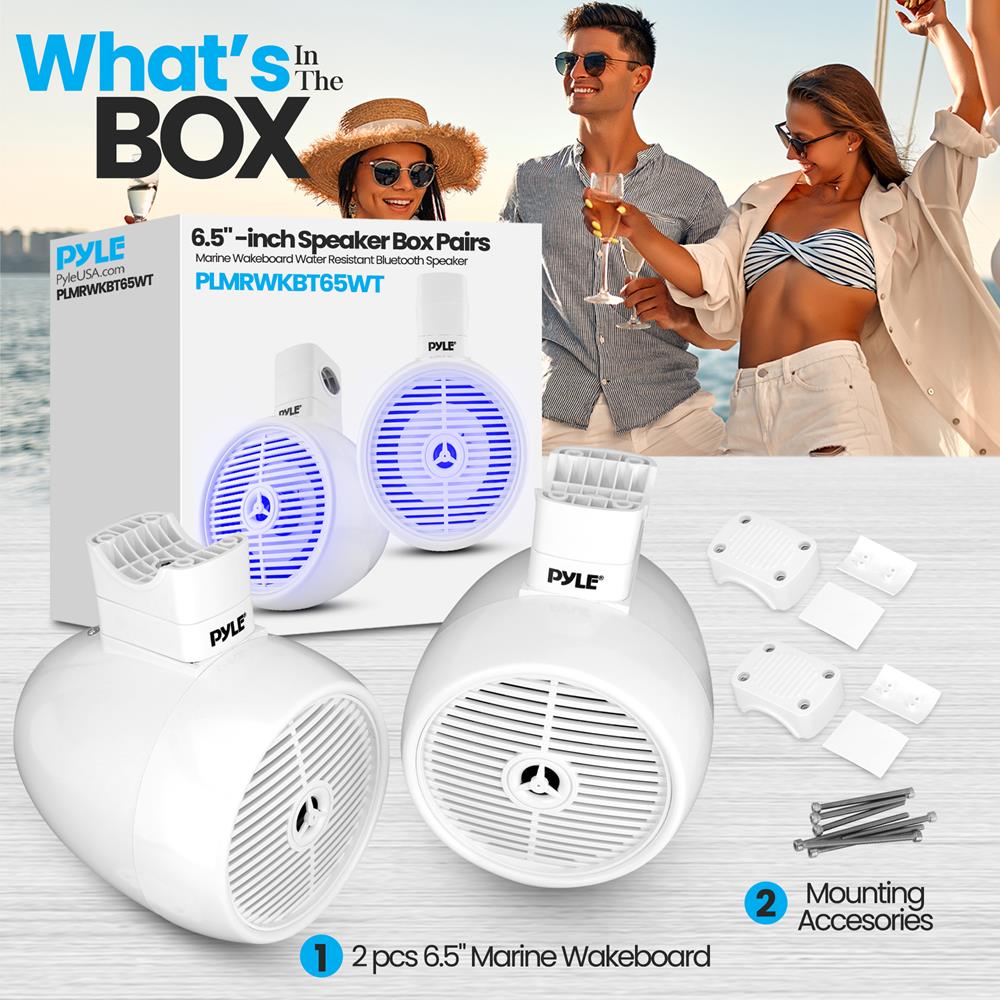 Waterproof Marine Wakeboard Bluetooth Speaker System - Wireless Floating Speaker for Boating, Pool, Beach & Outdoor Adventures