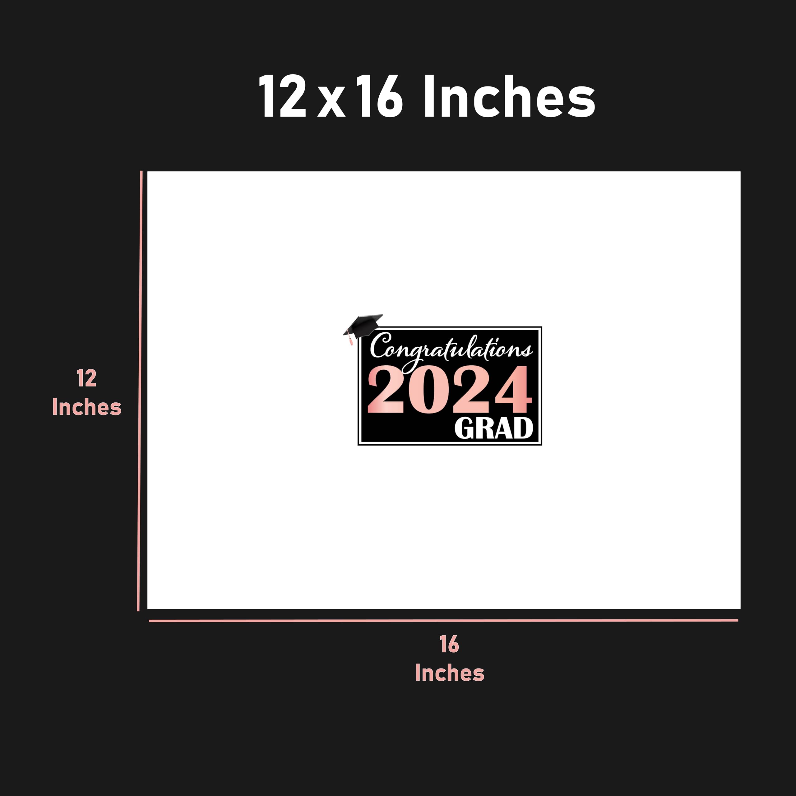 VAPARA DESIGNS 2024 Graduation Decorations - 12x16 Rose Gold Signature Poster (Unframed) for Class of 2024 - Perfect for Graduation Party Decor, Photo Backdrops & Senior Year Memories