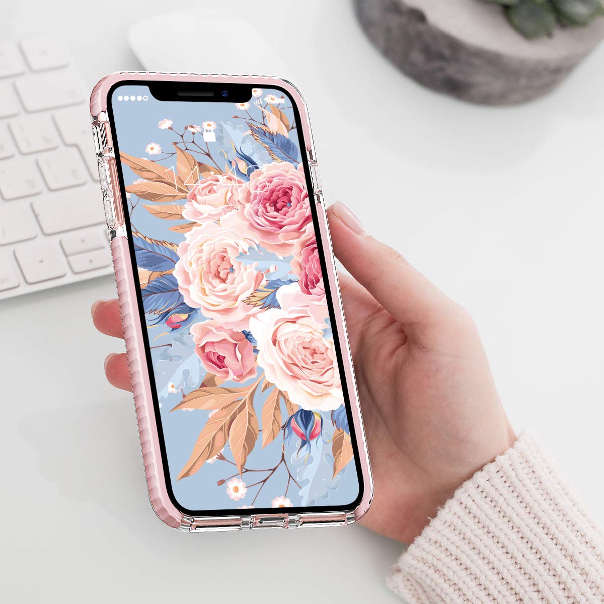 MATEPROX iPhone 11 Pro Max Case - Clear Thin Slim Crystal Transparent Shockproof Bumper Cover for iPhone 11 Pro Max 6.5 Inch (Pink) | Perfect for Daily Protection, Work & Outdoor Activities
