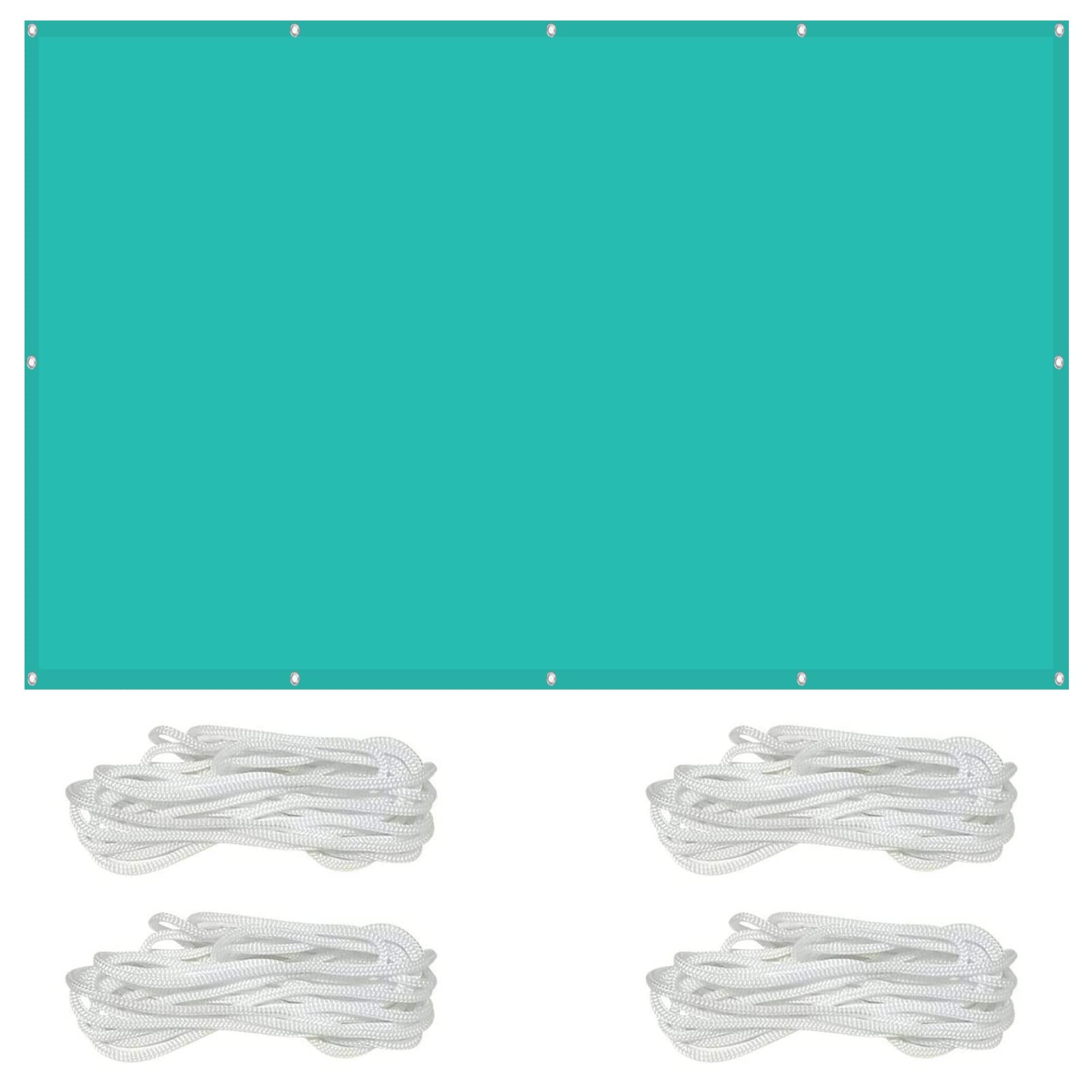 AMZHU 10x12FT Square Sun Shade Sail Canopy - 98% UV Resistant PES Fabric with Free Ropes & Fixing Kit - Perfect for Backyard, Pool, Playground, Patio & Garden Shade - Sky Blue
