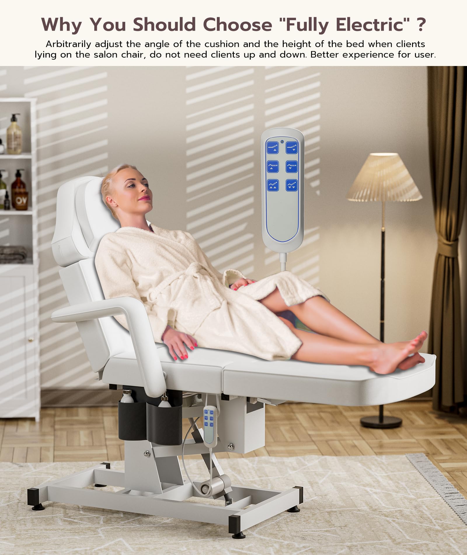 Professional Electric Tattoo Chair with 3-Motor Adjustable Facial Bed - Remote Control Beauty Spa Massage Table for Lash Extensions & Esthetician Services | Perfect for Salon, Clinic & Tattoo Studio Treatments