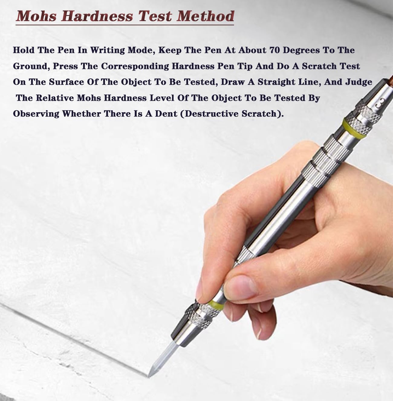 Mohs Hardness Test Kit for Rocks & Minerals - 2-9 Scratch Tester Pen 4-Pack with Storage Box - Gemstone, Glass, Crystal Hardness Testing Tools for Geologists & Collectors - Perfect for Field Work, Classroom Labs & Jewelry Making