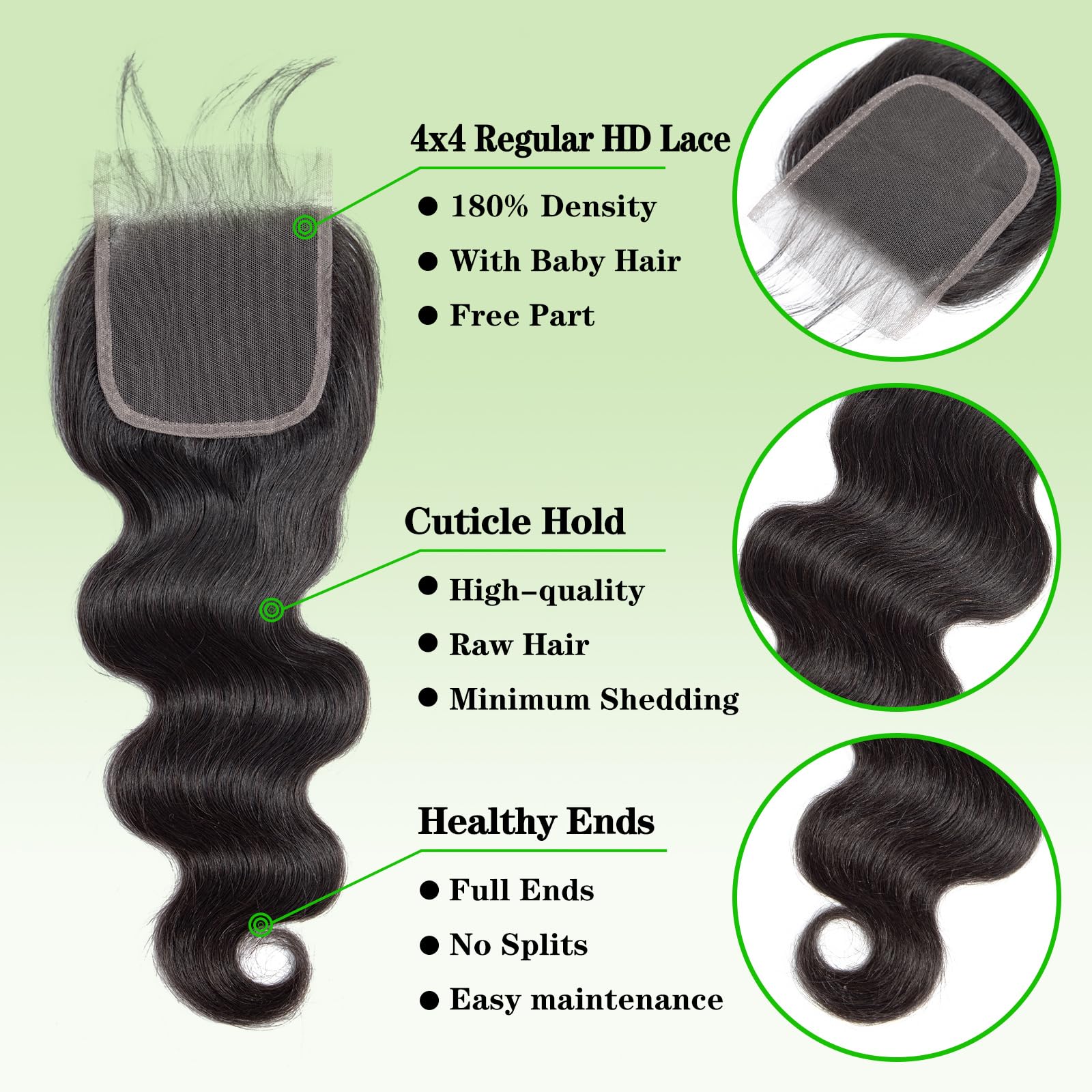 Kapelli 10A Brazilian Virgin Human Hair Extensions - 4 Bundles Body Wave with Lace Closure (20 22 24 26+20 Inch) 100% Unprocessed Remy Hair for Black Women | Perfect for Daily Styling, Weddings & Special Occasions