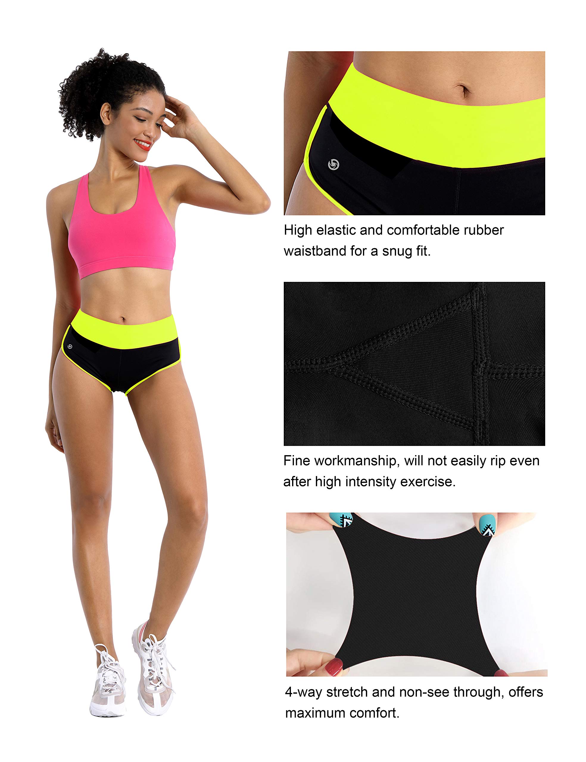 BUBBLELIME Women's Sexy Booty Yoga Shorts XS-XXL - High Waisted Tummy Control Workout Shorts for Running, Fitness & Active Wear - Moisture Wicking & UPF 30+ Sun Protection - Perfect for Yoga, Gym & Summer Outdoor Activities