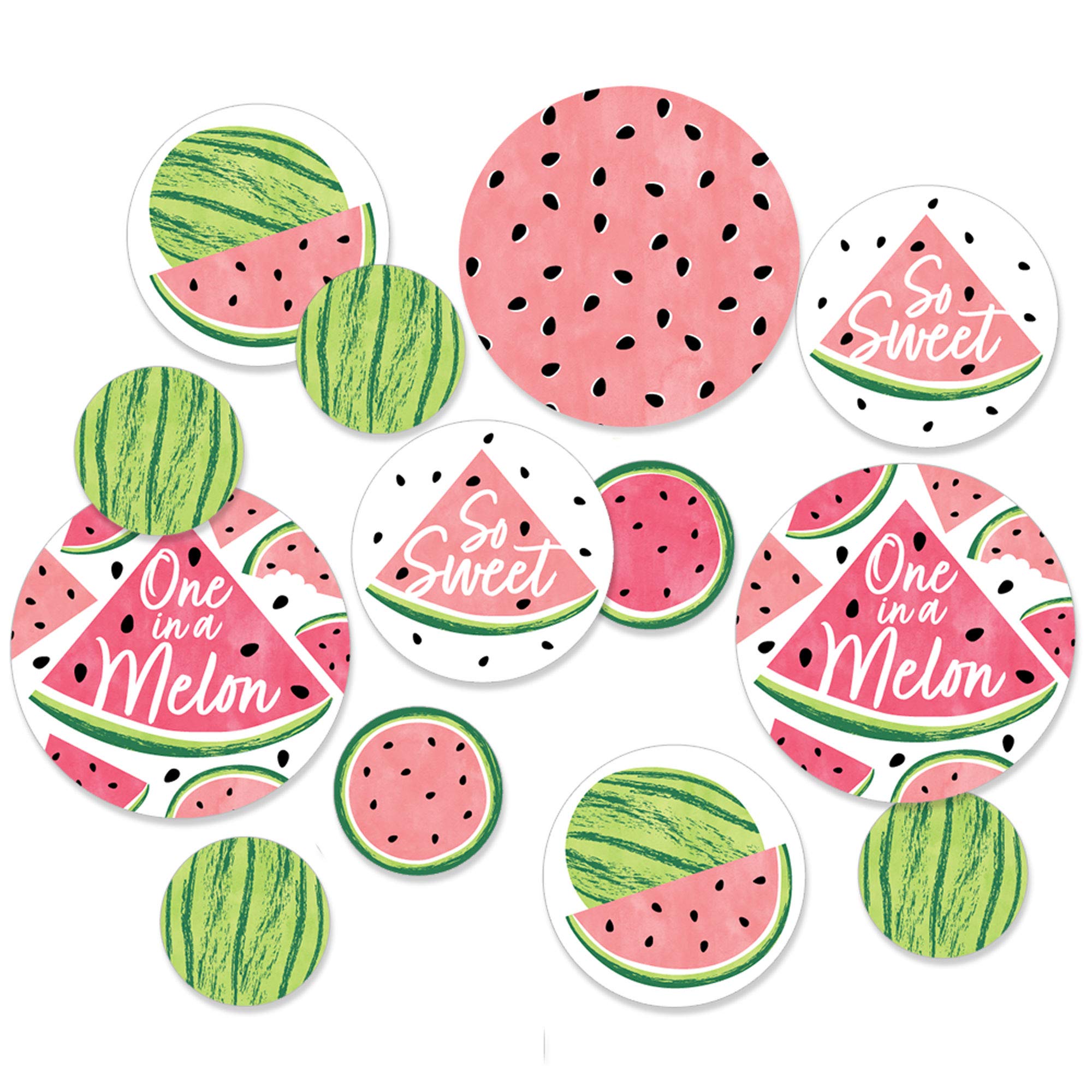 Sweet Watermelon Giant Circle Confetti - 27-Pack Large Fruit Party Decorations for Birthday, Baby Shower & Summer Celebrations