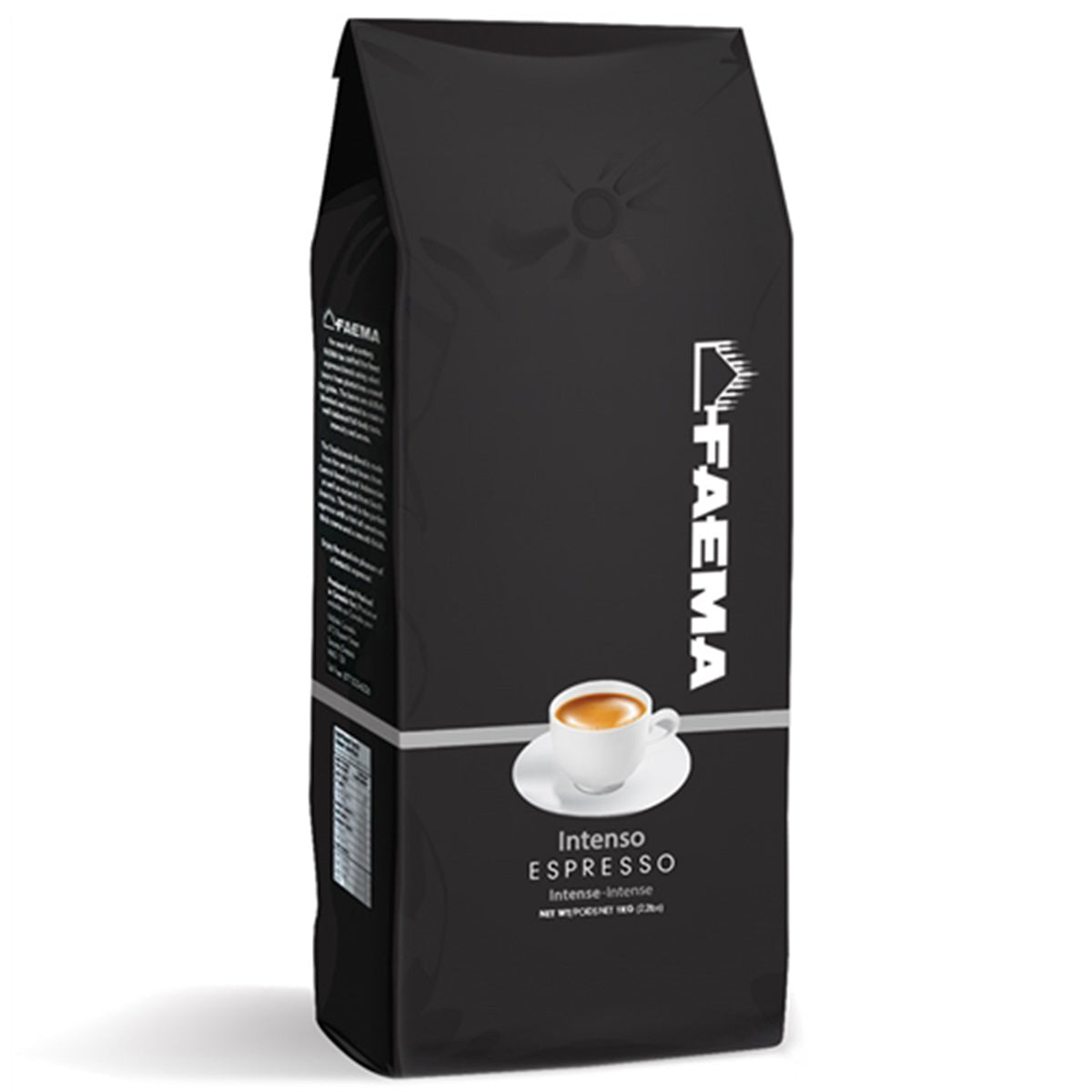 Faema Intenso Espresso Whole Bean Coffee - 1kg (2.2lb) Premium Italian Dark Roast for Espresso Machines & Moka Pots - Perfect for Home Baristas & Coffee Lovers