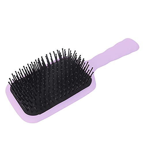 Detangling Hair Brush for Women - Nylon Bristles with Elastic Rebounding Teeth, Comfortable Grip & Airbag Massage - Perfect for Wet, Dry & Thick Hair (Purple) - Ideal for Home, Travel & Salon Use