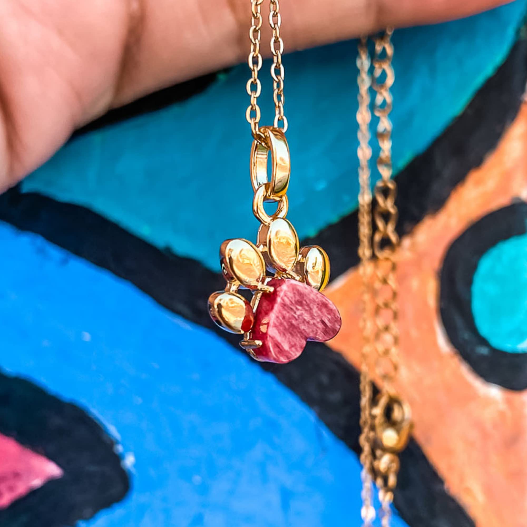 Turquoise Heart-Shaped Paw Print Charm Necklace for Women - Perfect Gift for Pet Lovers & Animal Enthusiasts | Ideal for Birthdays, Anniversaries & Everyday Wear