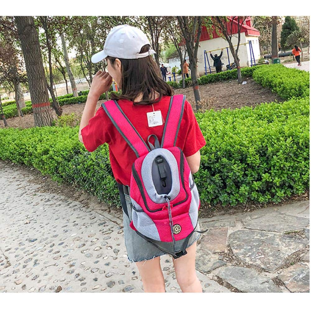 Premium Cat Backpack Carrier - Breathable Mesh Pet Travel Backpack for Small Dogs & Cats, Adjustable Shoulder Straps, Safety Leash - Red (Outdoor Hiking, Vet Visits, Air Travel)