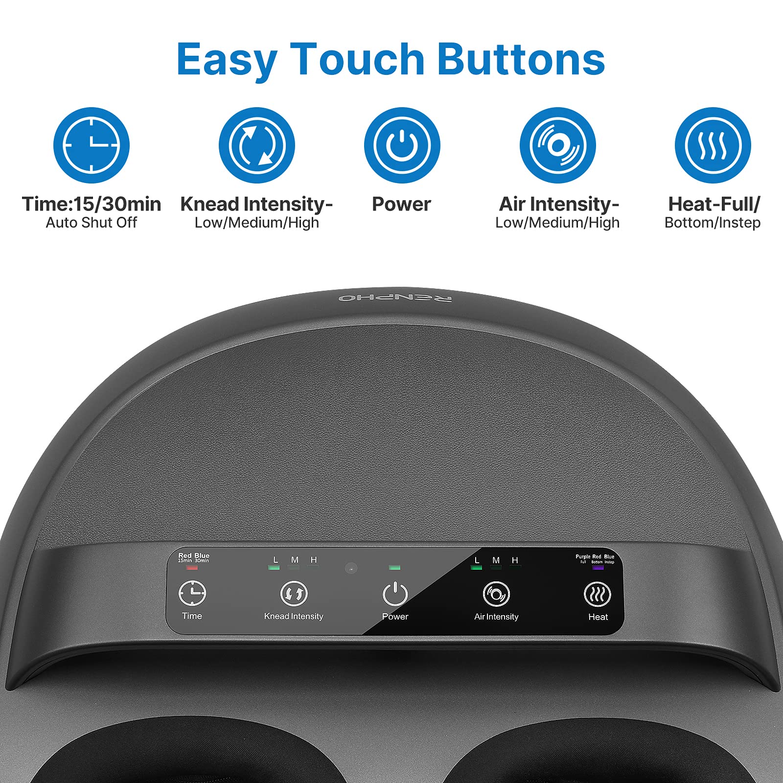 RENPHO Shiatsu Foot Massager with Heat & Remote Control - FSA HSA Eligible Electric Foot Massage Machine for Men & Women, Fits Up to Size 12 - Perfect for Home Relaxation, Pain Relief & Stress Relief After Work