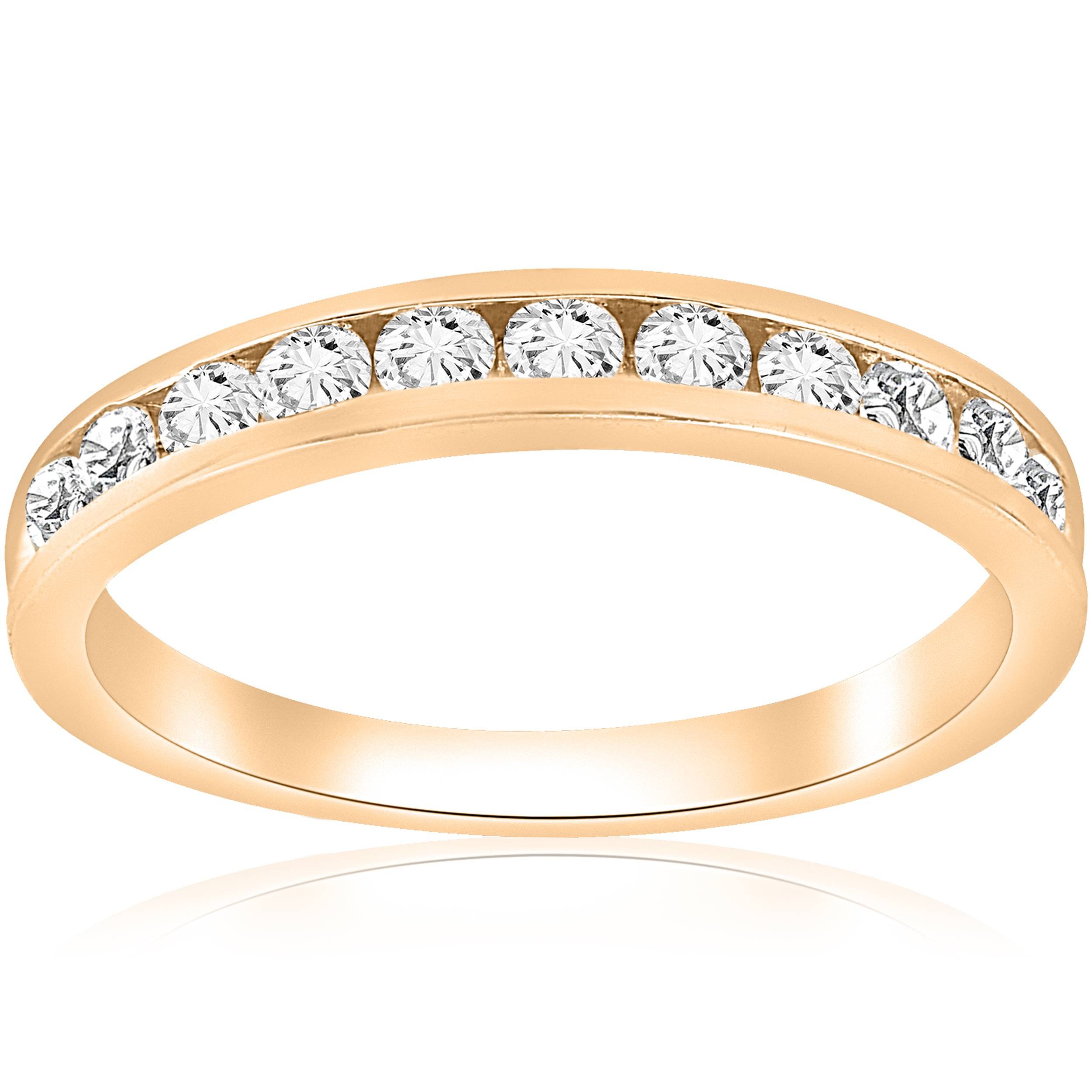 1/2 Carat Diamond Channel Set Wedding Band Ring in 10k Yellow Gold - Perfect for Bridal Jewelry, Anniversary Gifts & Special Occasions