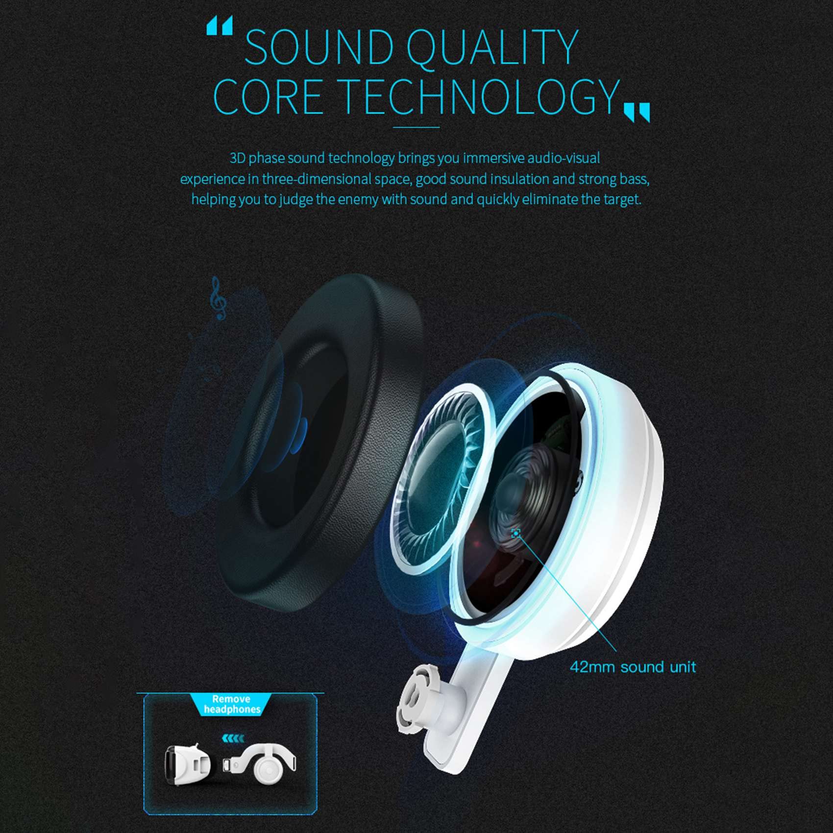 Herklotzn VR Virtual Reality 3D Stereo Glasses Box for Cardboard Headset - Compatible with iOS & Android (G06) - Perfect for Gaming, Movies & Virtual Tours