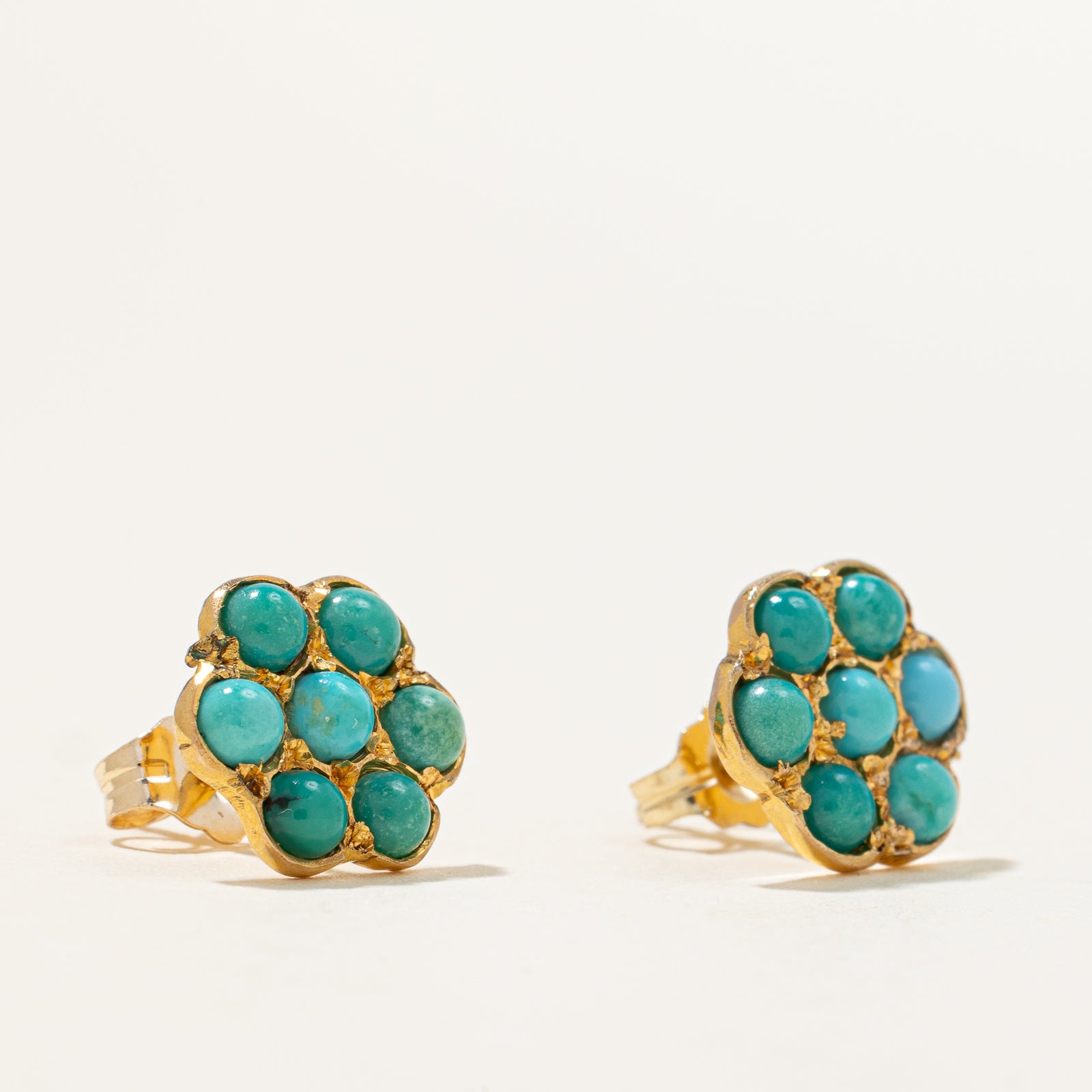 Turquoise Cluster Stud Earrings for Women - 1.00ctw Genuine Stone Jewelry - Perfect for Casual Wear, Parties & Gift Giving