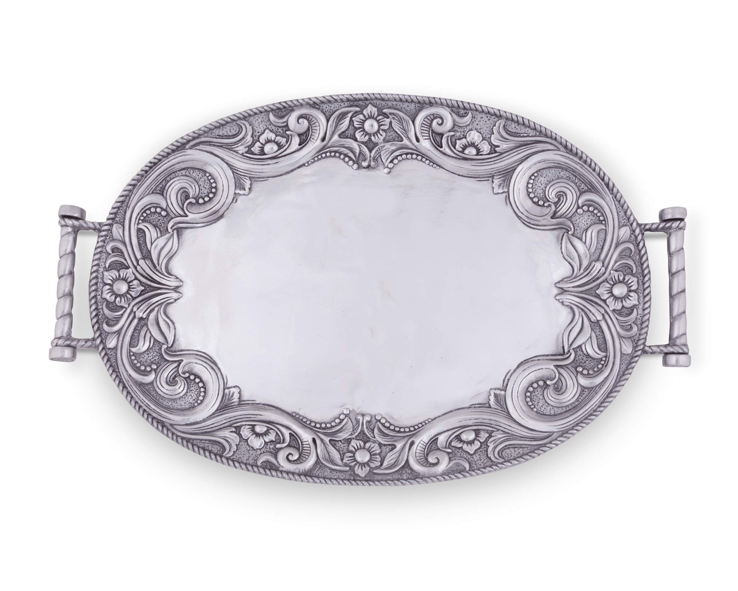 Arthur Court Aluminum Western Concho Pattern Serving Tray - 22.5