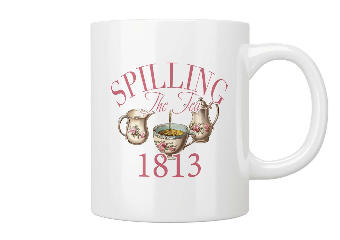 Bridgerton: Spilling The Tea Mug - Premium Ceramic Coffee Cup with Quote - Perfect for Tea & Coffee Lovers, Office Use, and Gift Giving