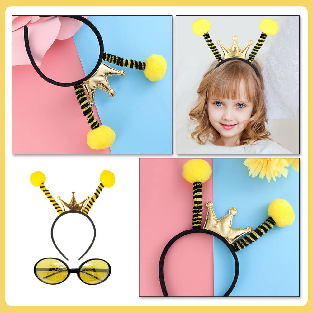 FOMIYES Bumblebee Costume Set - 2pcs Antenna Headband & Sunglasses for Kids & Adults | Transformers Superhero Dress-Up for Halloween, Comic Con, Cosplay Party | Perfect for Trick-or-Treat, Birthday Gifts, Movie Nights | Great for Themed Celebrations, School Events, Photo Shoots | Ideal for Role-Playing, Comic Book Fans, Superhero Parties, Dress-Up Playtime & Costume Contests | Fun for Family Gatherings, Comic Book Conventions & Superhero-Themed Birthday Parties