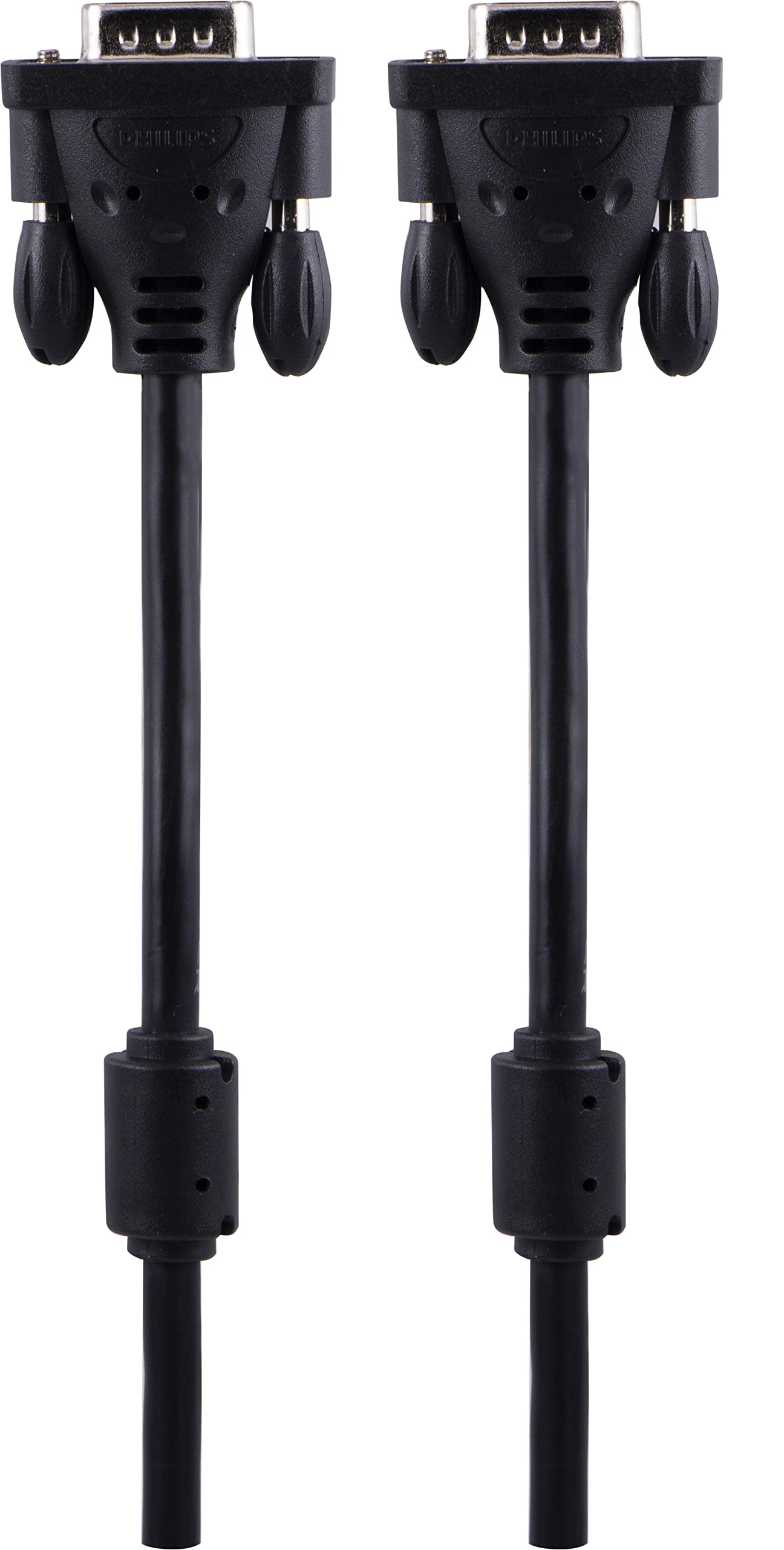 Philips VGA SVGA 6ft Male to Male Cable with Ferrite Core for Enhanced Audio Video Quality, Ideal for Projectors, Monitors, Computers, HDTVs, and Graphics Cards, Perfect for Home Office and Gaming Setups
