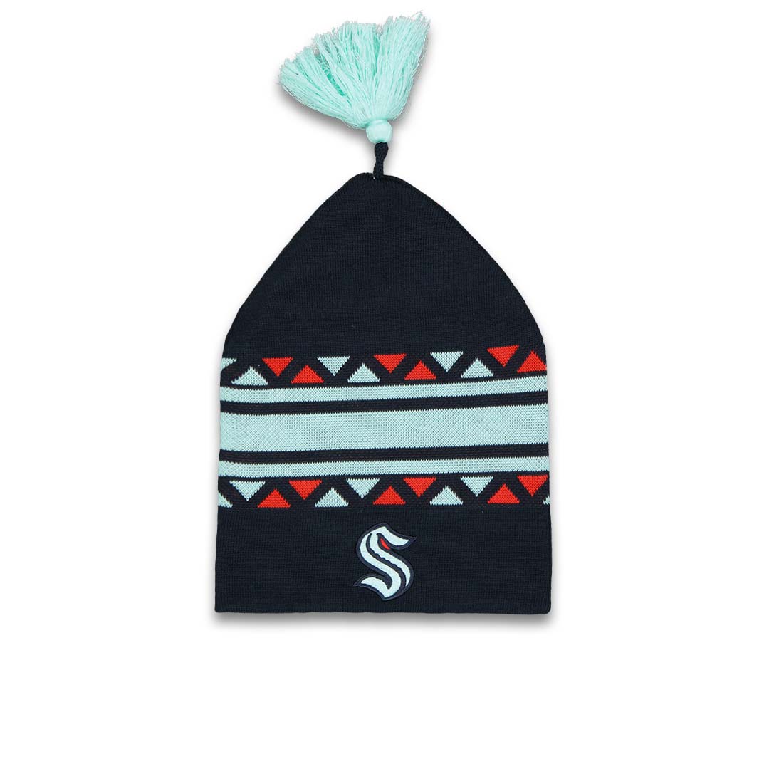 Adidas Seattle Kraken Beanie (HN2191) - Official NHL Winter Hat for Men & Women - Warm Knit Skull Cap for Hockey Fans - Perfect for Cold Weather & Outdoor Sports