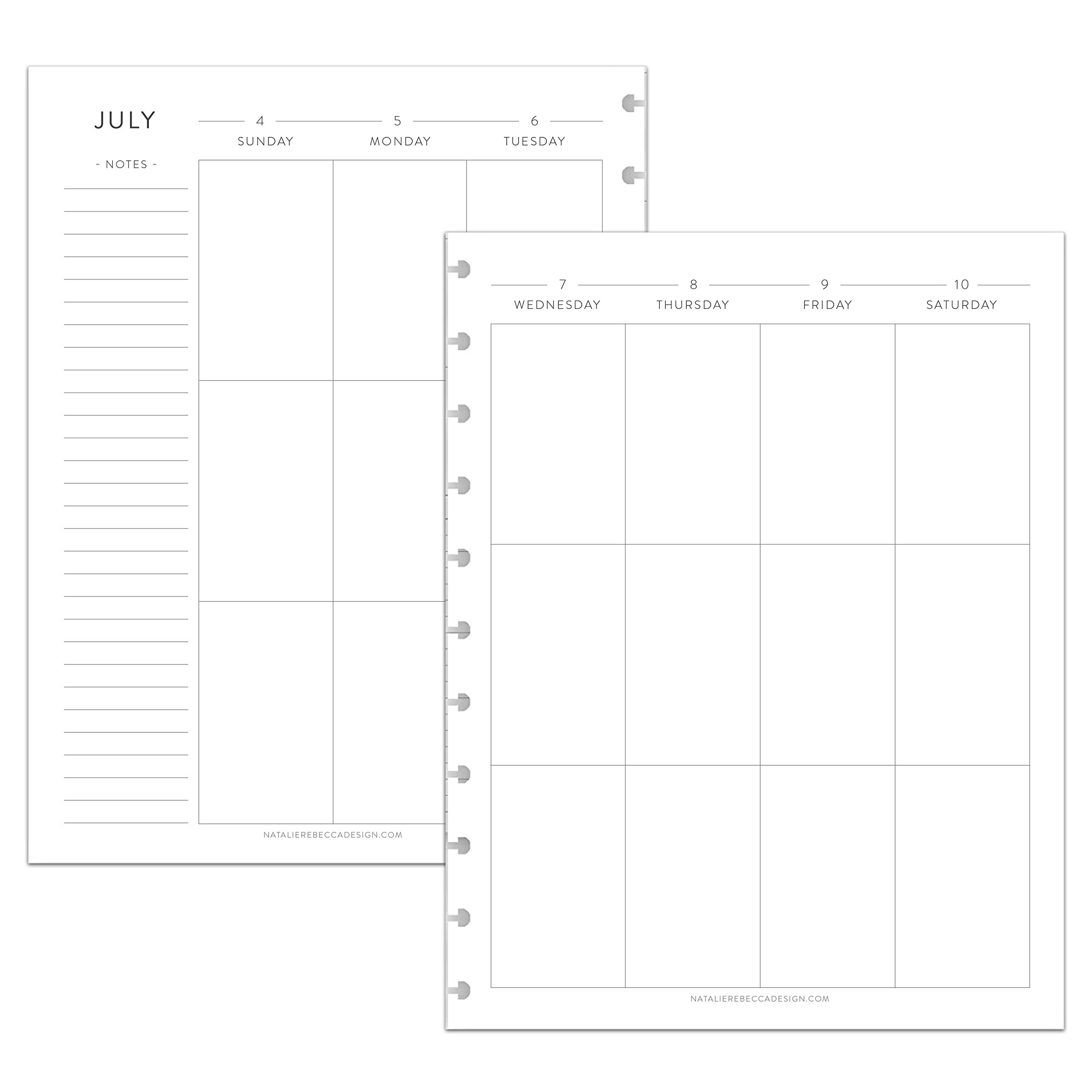 BetterNote July 2025 - June 2026 Academic Vertical Calendar Refill for Discbound Notebooks - Fits Happy Planner, Levenger Circa Jr, TUL, Arc, NOTIQ (Classic, 11-Disc, 8.5