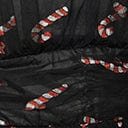 Vintage Black & Glitter Candy Cane Babydoll Dress - Retro Holiday Party Dress for Christmas, Festive Outfits & Special Occasions