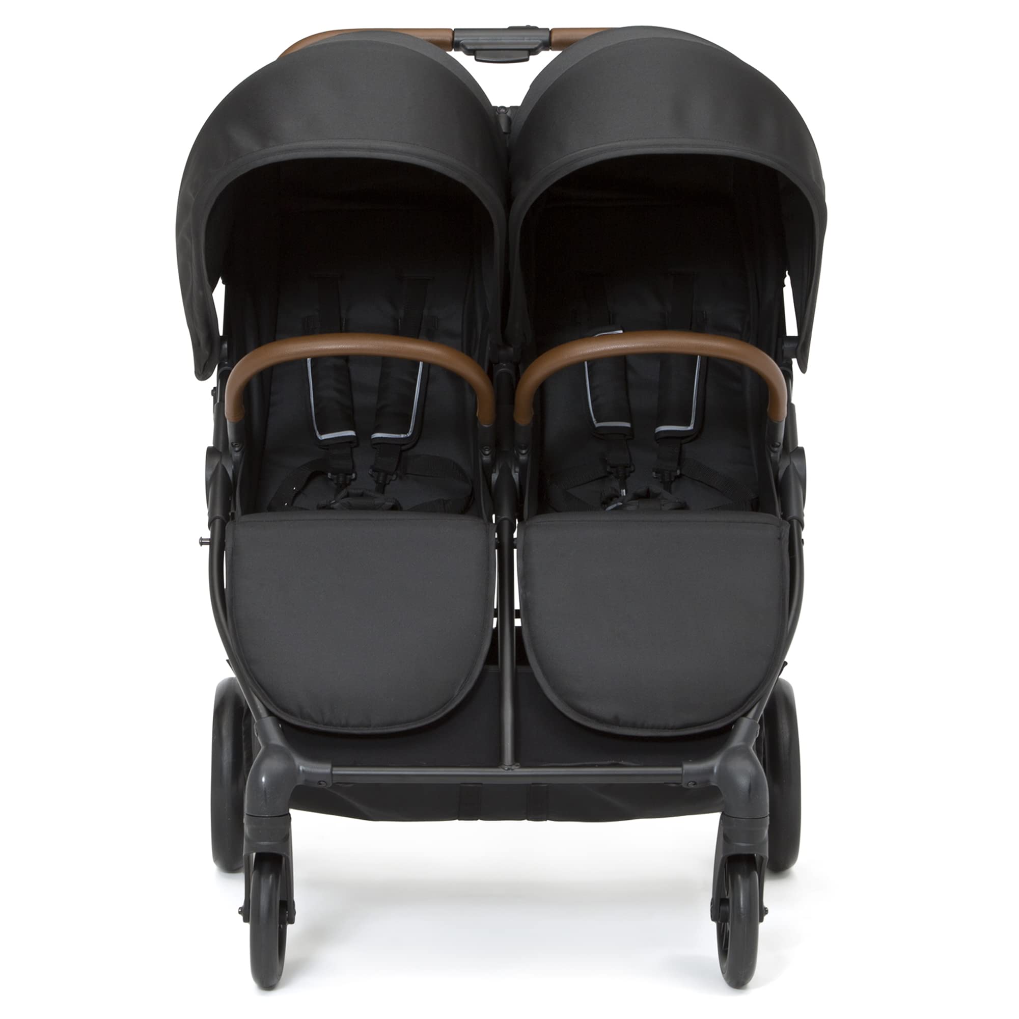 Delta Children Cruzer Double Stroller - Lightweight Side by Side Baby Stroller with Reclining Seats, Extendable Canopies & Compact Fold | Perfect for Twins or Siblings | Ideal for Shopping, Travel & Outdoor Adventures (Black)