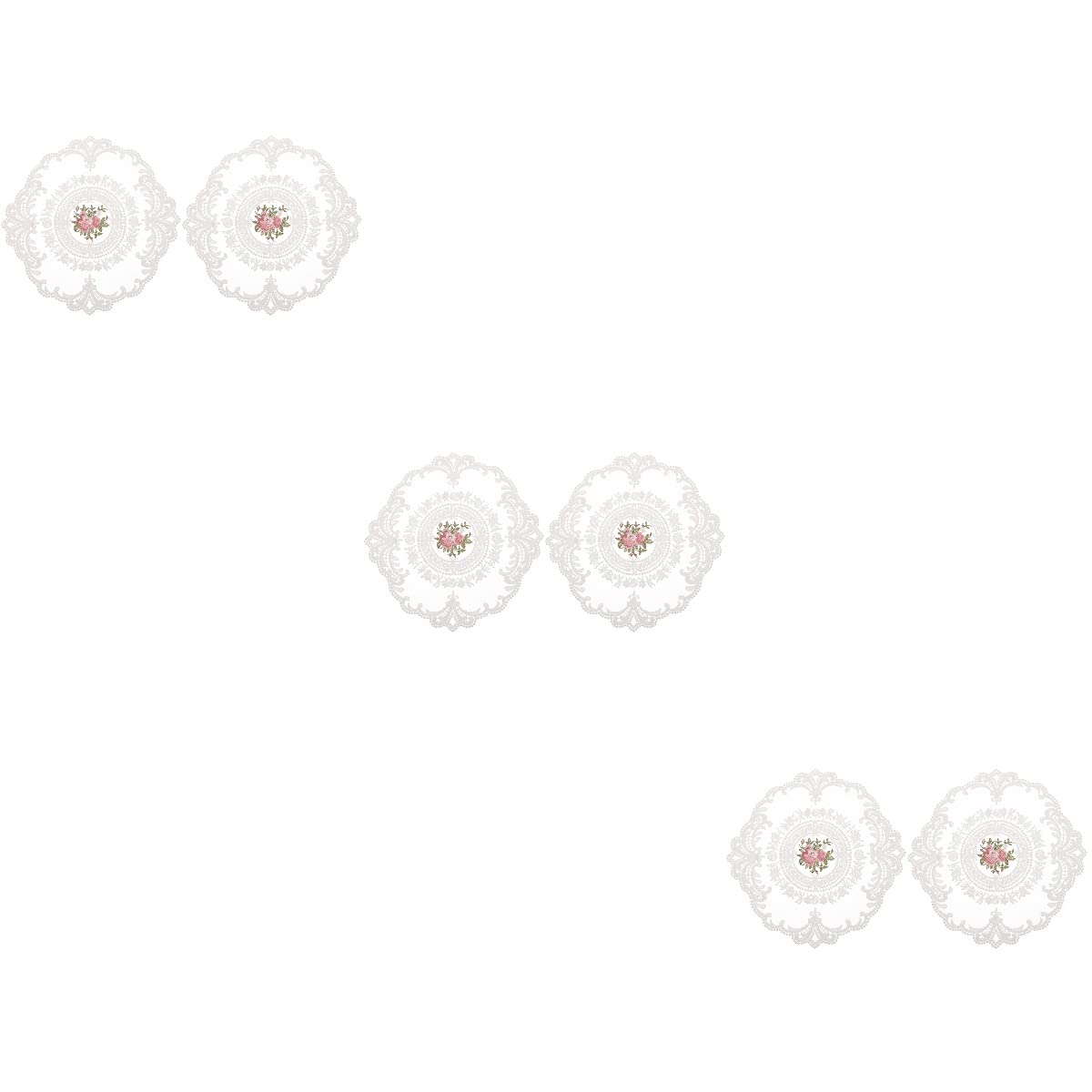 DOITOOL 6-Piece Lace Placemats Set - Elegant Table Mats for Cups, Mugs & Photo Props - Perfect for Home Dining, Tea Parties & Instagram-Worthy Decor