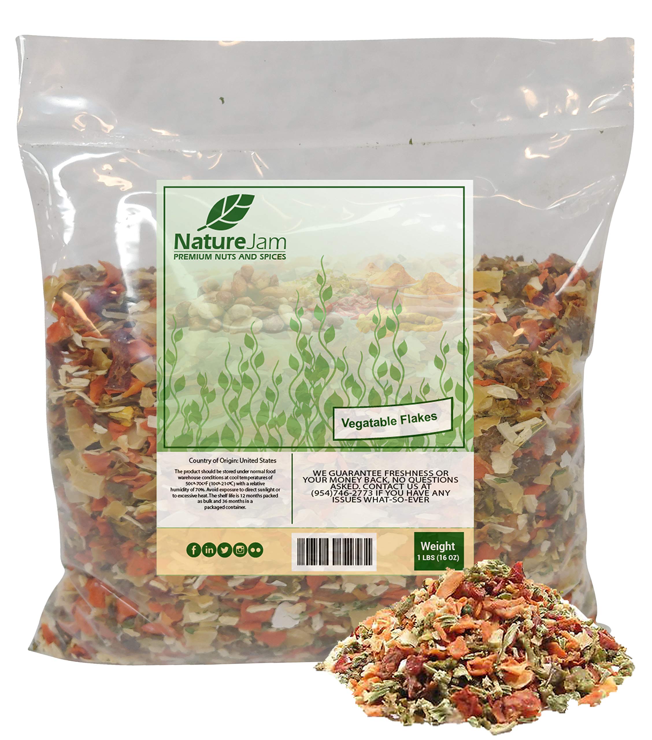 1 LB Dried Vegetable Soup Mix - Dehydrated Onion, Carrot, Potato, Sweet Potato, Bell Peppers & Parsley Flakes - Perfect for Ramen, Soups, Stews & Camping Meals
