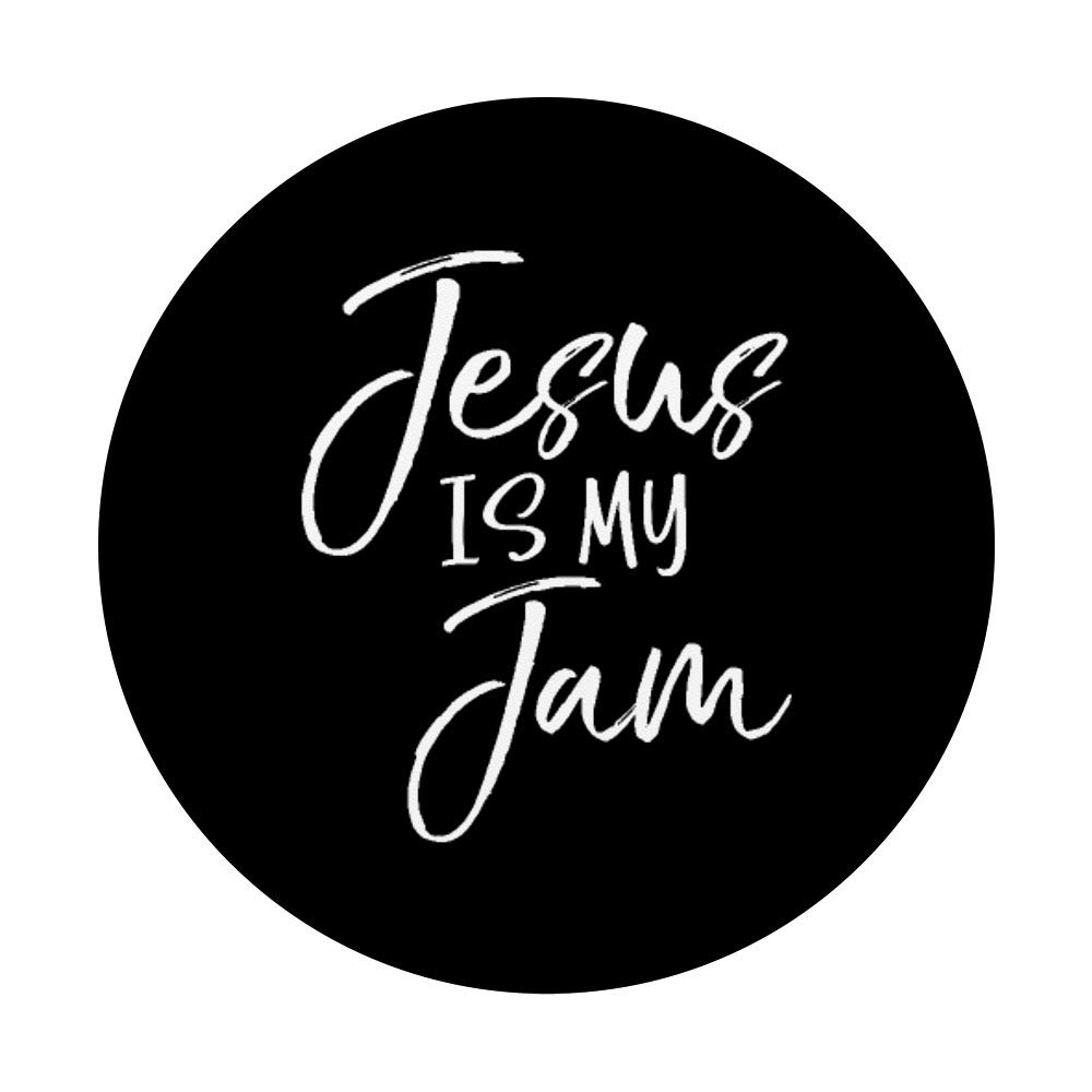 Jesus is My Jam Christian Music Rock Design PopSocket Grip - Swappable Phone & Tablet Grip for Worship, Concerts, and Daily Inspiration