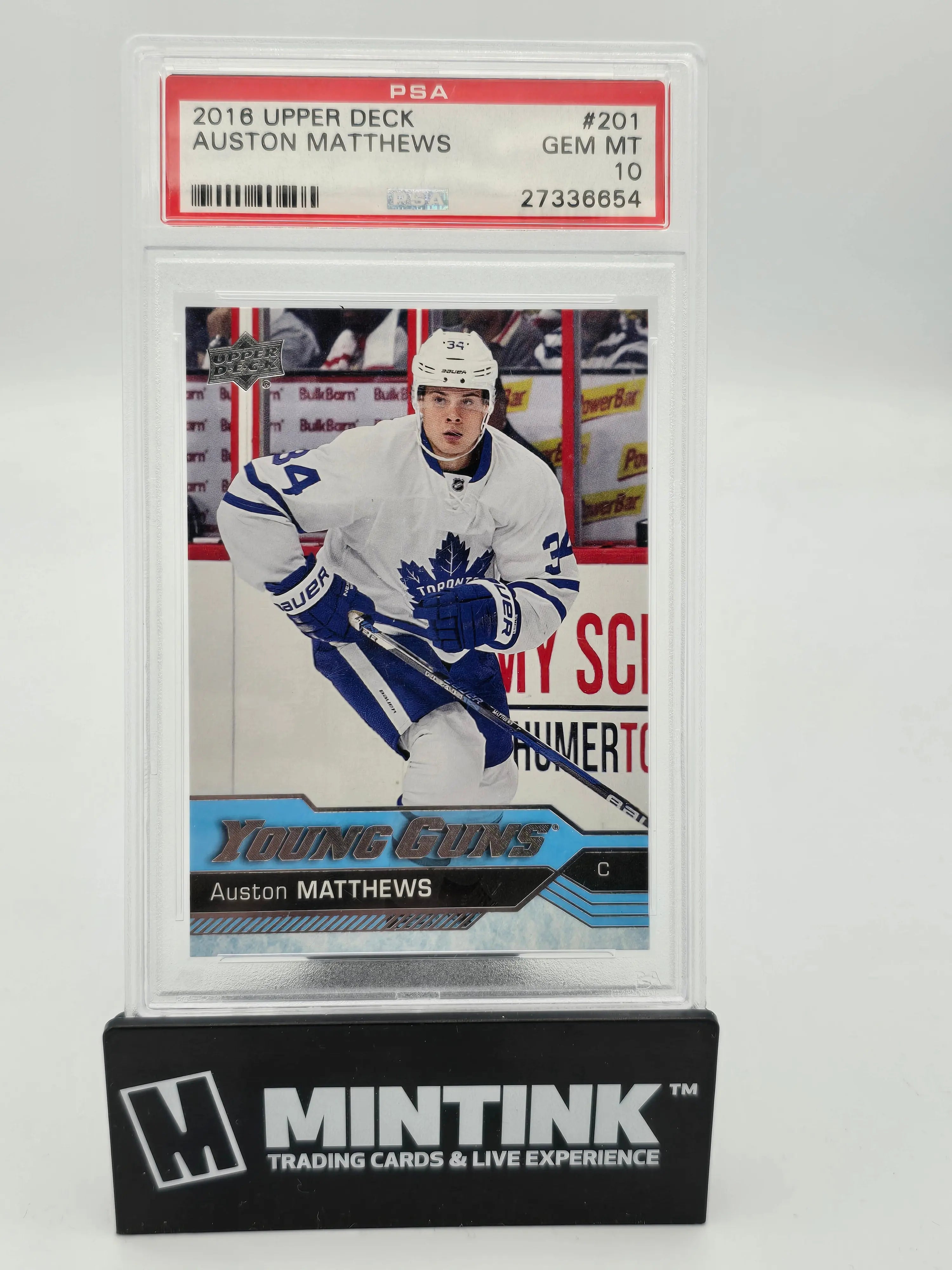 2016-17 Upper Deck Series One Auston Matthews Young Guns Rookie Card PSA 10 - Perfect for Hockey Collectors & Sports Memorabilia Enthusiasts