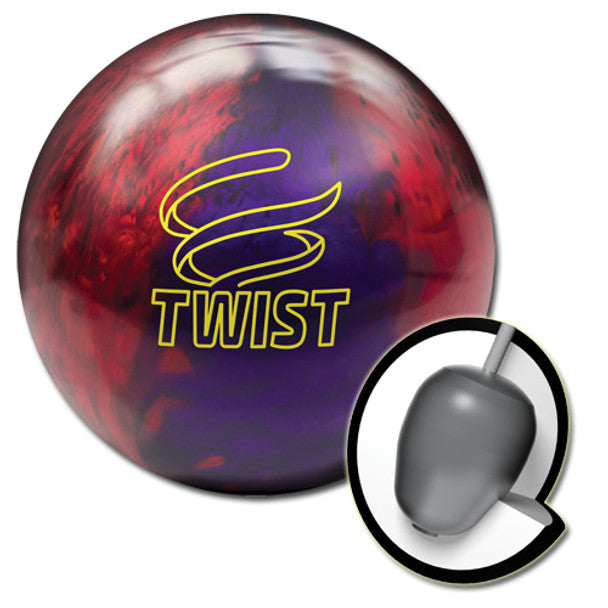 Brunswick Twist Bowling Ball - Red & Purple Swirl Design for Professional & Casual Bowlers - Perfect for League Play & Practice Sessions