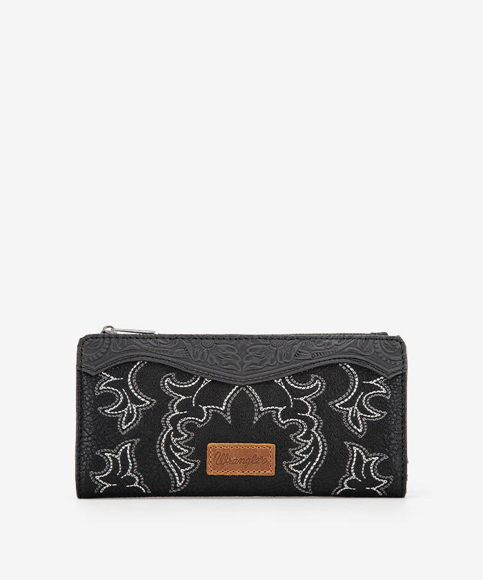 Wrangler Embroidered Western Boot Scroll Tote Bag Set - Perfect for Cowgirl Fashion, Rodeo Events & Country Outfits