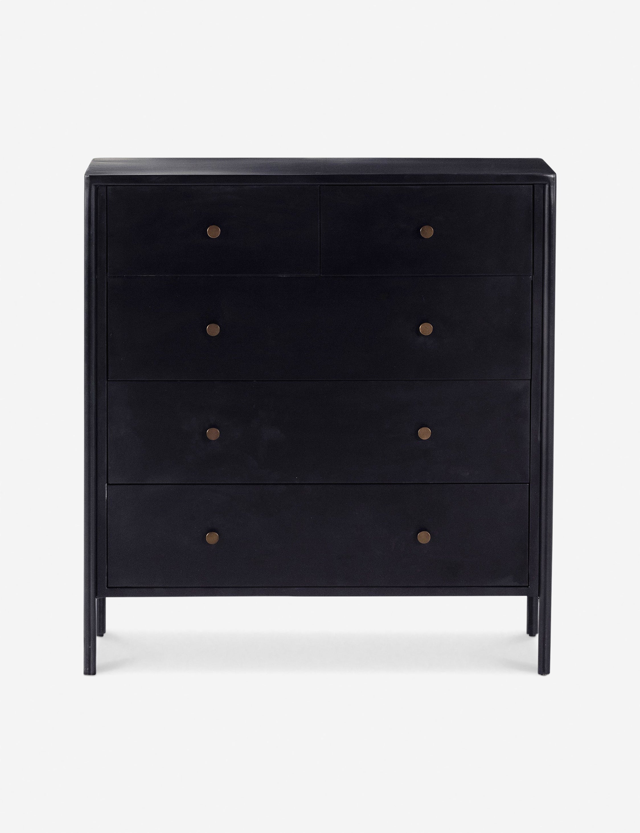 Mathus 5-Drawer Wooden Dresser for Bedroom - Stylish Storage Chest with Smooth Gliding Drawers for Clothes Organization | Perfect for Master Bedroom, Guest Room or Nursery