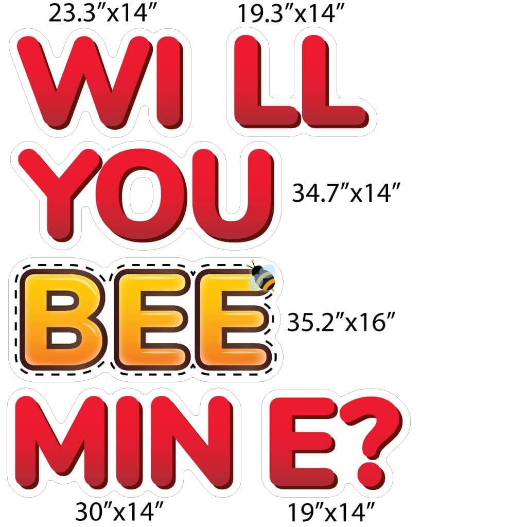 VictoryStore Valentine's Day Yard Decoration - 'Will You BEE Mine' 9-Piece Outdoor Sign Set with Stakes | Romantic Garden Decor for Couples & Home